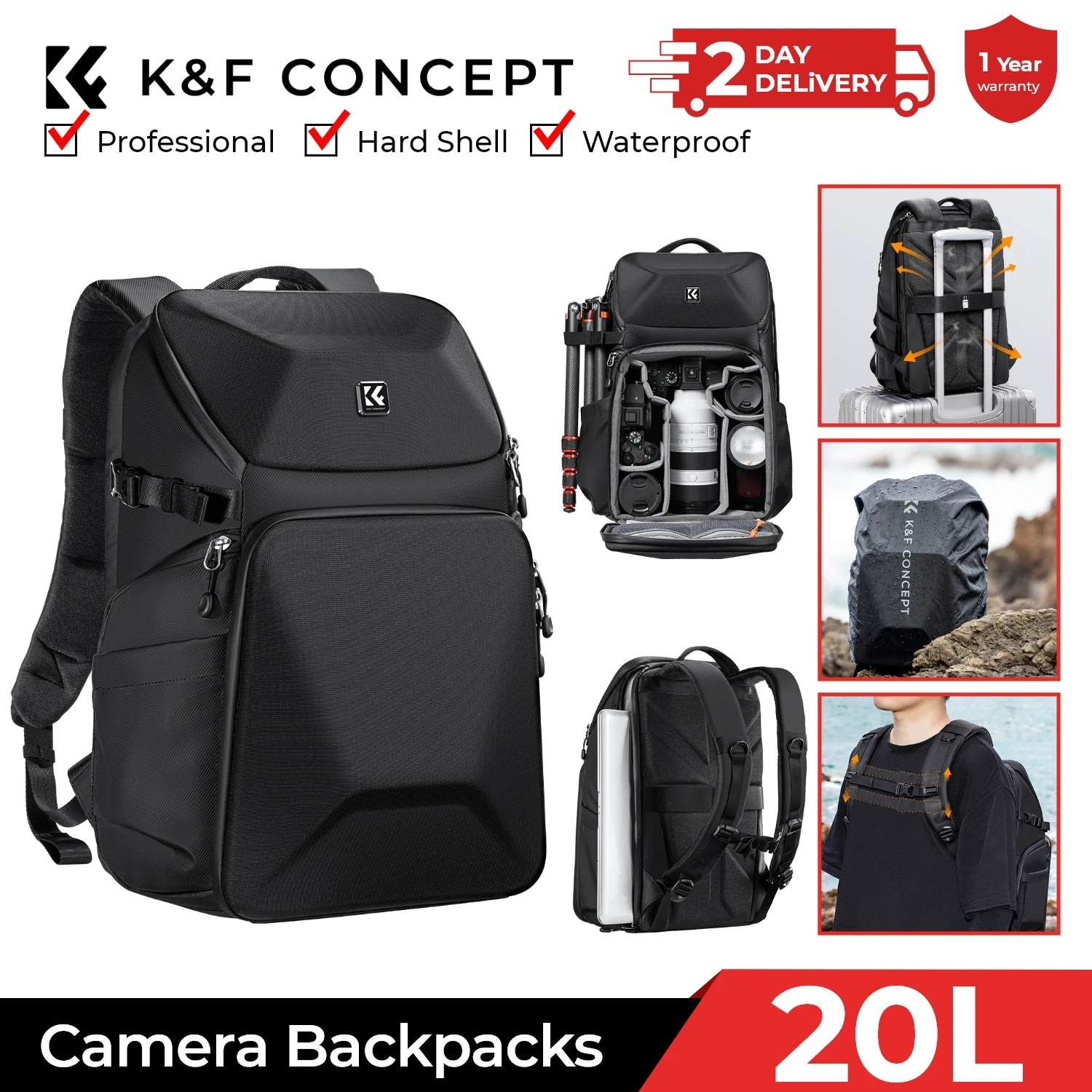 Photography Camera - Mochila para Câmera K&F CONCEPT 20L