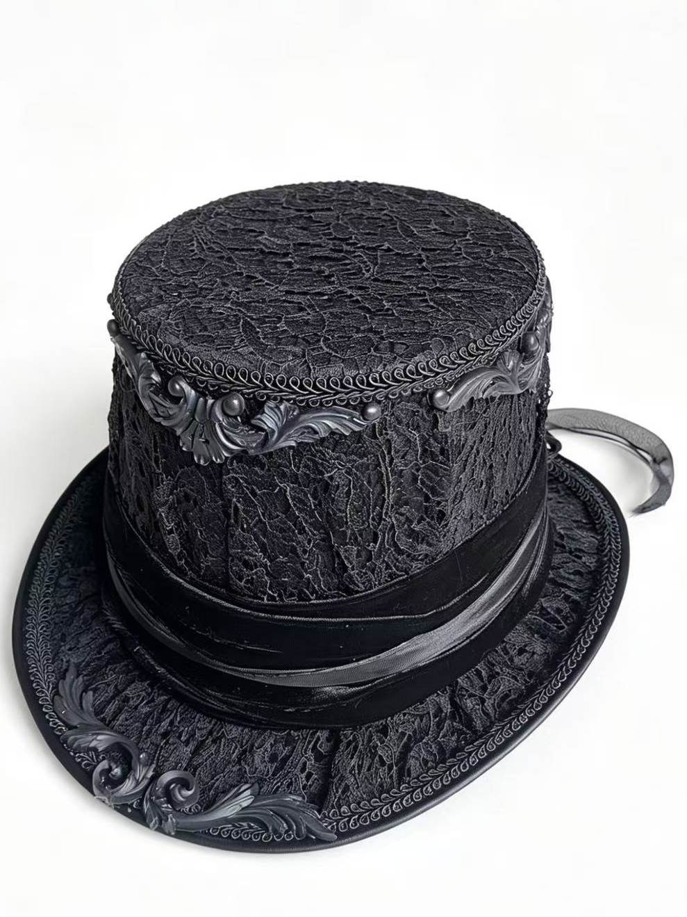 Photography Dark Cloth - Cartola gótica clássica escura com renda