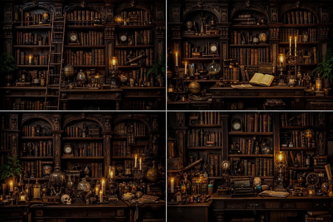 Photography Dark Cloth - Livros de biblioteca vintage, velas, antigos,