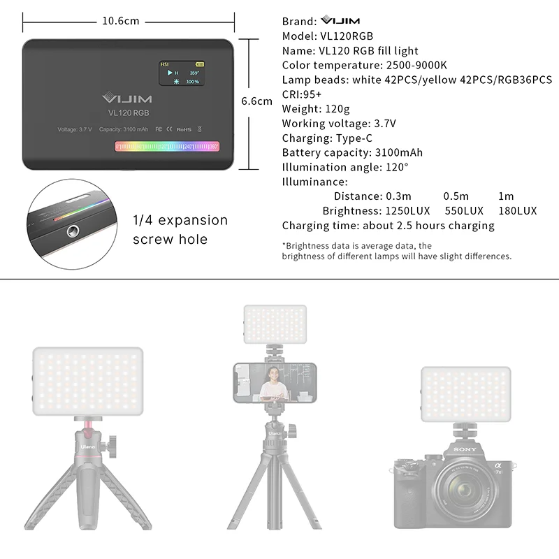 Nova Luz de Preenchimento RGB  - Photography Camera avaliação e preço