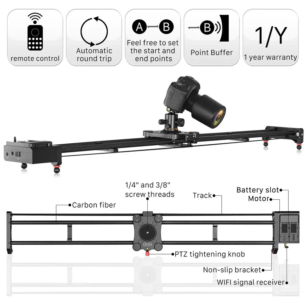 GVM GT-120WD Slider Motorizado - Camera Slider Rail avaliação e preço