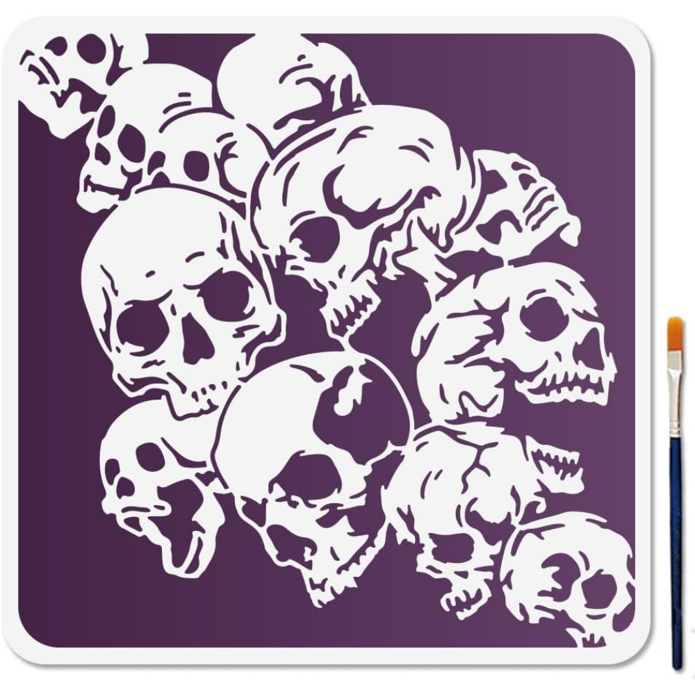 Estêncil de fundo de caveira,  - Photography Techniques avaliação e preço
